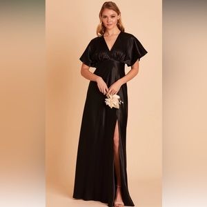 Birdy Grey black satin Jesse dress in size M